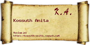 Kossuth Anita névjegykártya